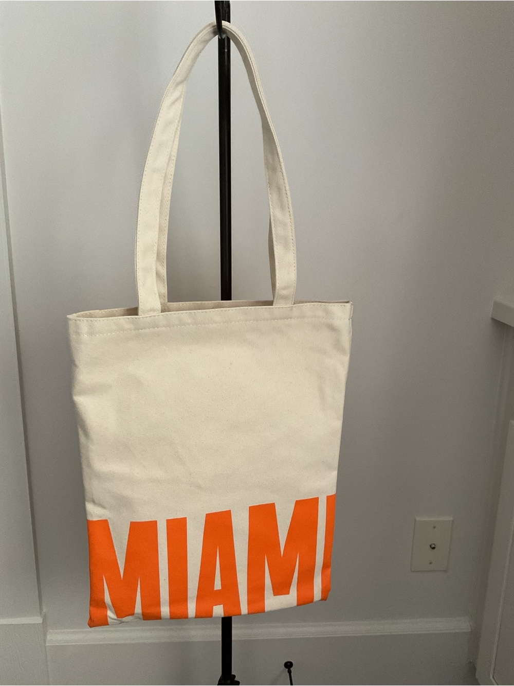 Miami Canvas Tote Bag – Off-White & Orange Graphic Tote